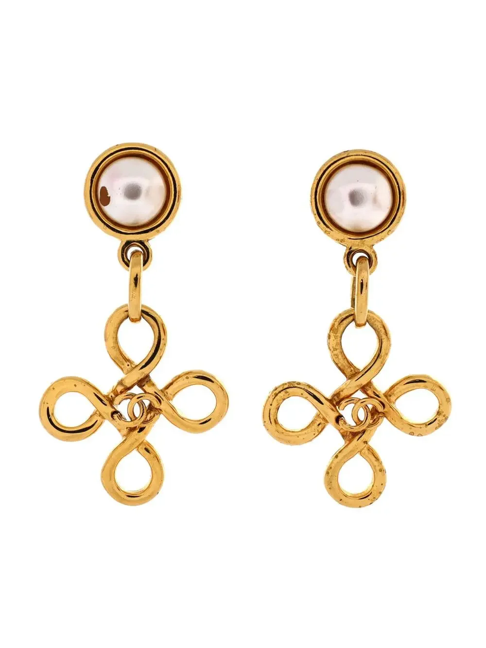 Chanel Vintage Cc Cross Dangle Clip-On #303956C10B